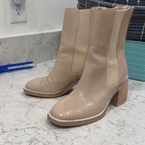 Chic Taupe Heeled Boots